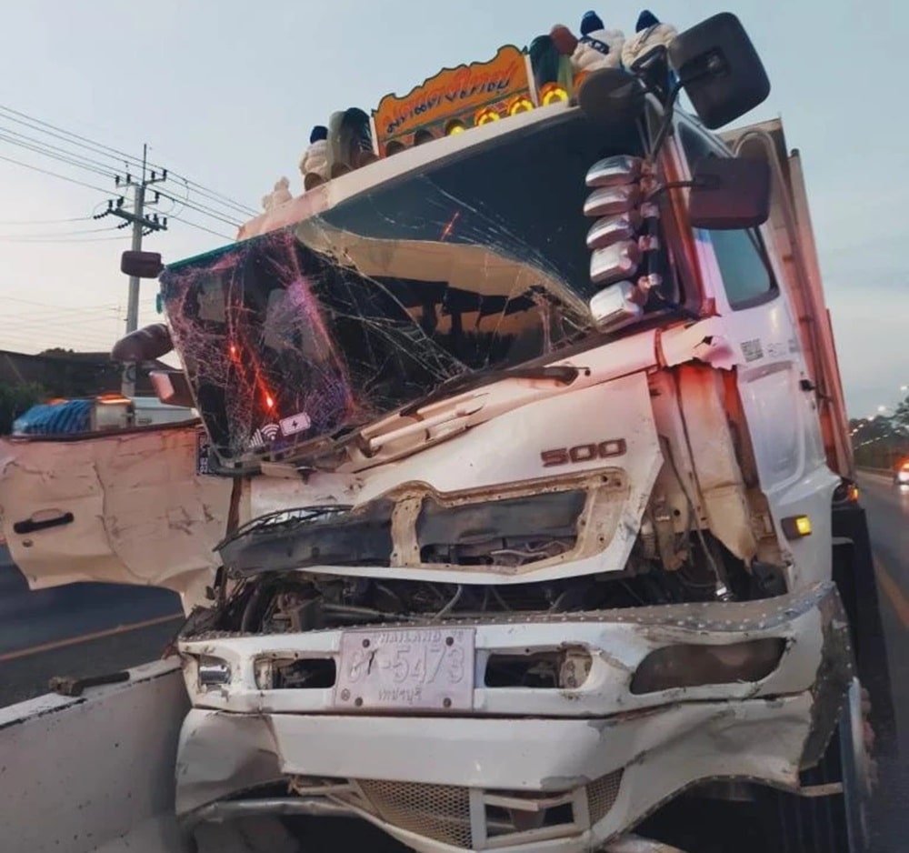 Passenger Bus Crashes into Freight Truck