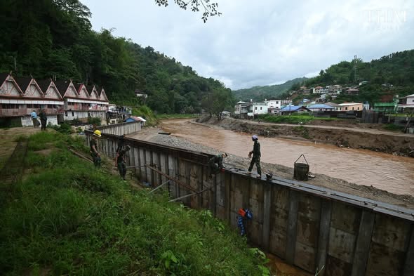 Flood Wall Construction Mae Sai