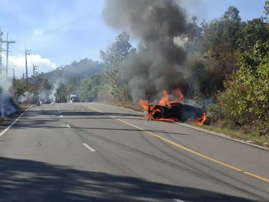 Car Fire in Mae Hong Son