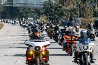 Downtown MC Vists Chiang Rai with 300 Harleys