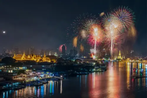 Chao Phraya riverfront fireworks zones