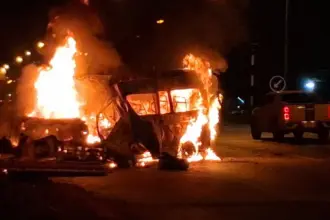 Driver Killed After His Passenger Van Crashes and Bursts into Flames