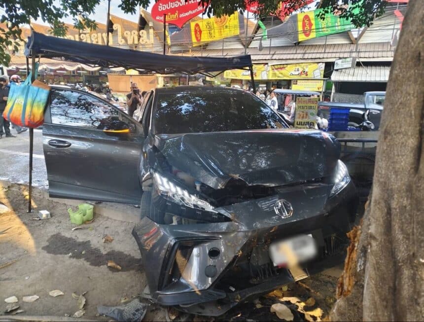 Grab Car Crashes in Chiang Mai