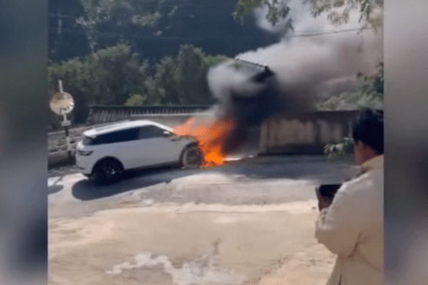 Range Rover Catches Fire