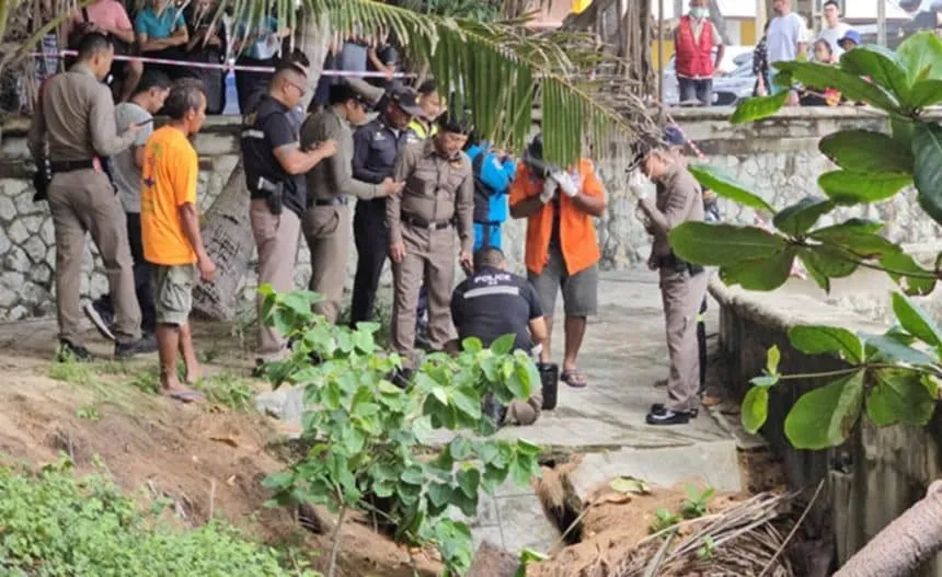 Russian tourist's body is found in a puddle near the Naga statue in front of Karon Beach, Phuket Province on September 3, 2024.