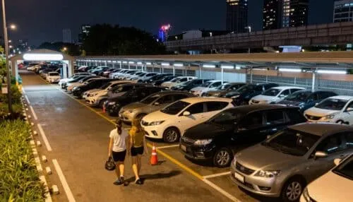 Bangkok Night Park Ride Parking Transit Skyline Ab959ef6
