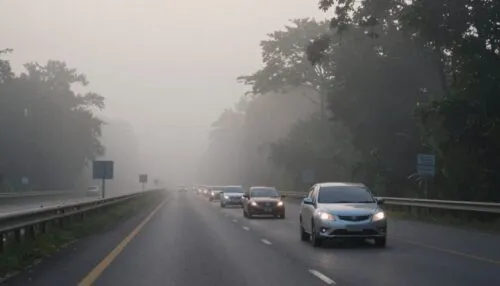 Thailand Highway Morning Fog Cars Headlights 3f6eba1d
