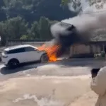Range Rover Catches Fire